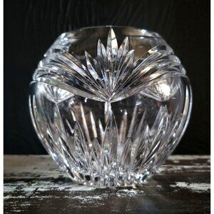 Vtg Marquis By Waterford Calais 4.125" Crystal Rose Bowl Discontinued Round Vase